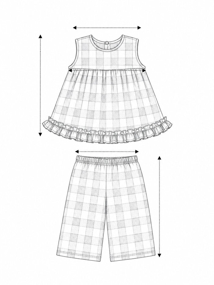 Pspeaches Baby Girl Red & Black Check Print Cotton Peplum Set Top With Pant Set ( Sku-Ing-S-Redcottoncheck ) size chart