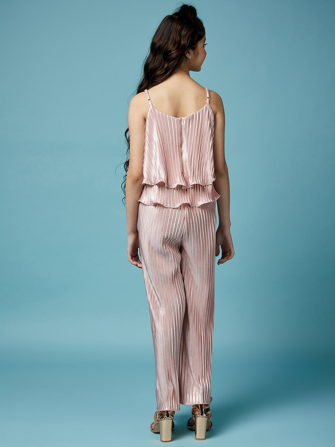 Girls Accordion Pleated Basic Jumpsuit (j-pleatjaz)