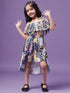 Girls Printed Cotton Off-shoulder Playsuit (j-multileaf)