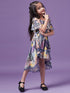 Girls Printed Cotton Off-shoulder Playsuit (j-multileaf)