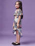 Girls Printed Cotton Off-shoulder Playsuit (j-multileaf)