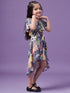 Girls Printed Cotton Off-shoulder Playsuit (j-multileaf)