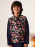 Boys Floral Embroidered Regular Sequinned Kurta With Pyjamas (KP-BLACKPINKFLOWER)