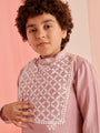 Boys Floral Embroidered Regular Kurta With Pyjamas (KP-DUSTYPINK)