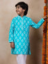 Boys Mandarin Collar Ethnic Motifs Printed Regular Kurta With Pyjamas (KP-FIROZIBOOTA)