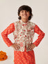 Boys Printed Regular Kurta With Pyjamas (KP-FOILORANGE)