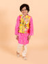 Boys Pink Floral Embroidered Kurti with Trousers (KP-floralggt)