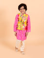 Boys Pink Floral Embroidered Kurti with Trousers (KP-floralggt)