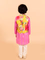 Boys Pink Floral Embroidered Kurti with Trousers (KP-floralggt)