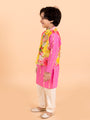 Boys Pink Floral Embroidered Kurti with Trousers (KP-floralggt)