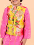 Boys Pink Floral Embroidered Kurti with Trousers (KP-floralggt)