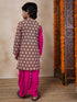 Boys Floral Printed Long Sleeves Straight Kurta With Dhoti Pants (KP-GREENDOBBY)