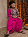 Boys Floral Printed Long Sleeves Straight Kurta With Dhoti Pants (KP-GREENDOBBY)