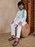 Boys Mandarin Collar Printed Regular Kurta With Pyjamas (KP-GREENPARROT)