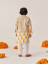 Boys Floral Printed Regular Kurta With Pyjamas (KP-GREYYELLOWJAAL)