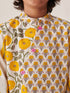 Boys Floral Printed Regular Kurta With Pyjamas (KP-GREYYELLOWJAAL)