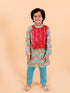 Boys Sea Green Printed Kurta with Pyjama Set (Kp-lotus)