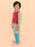 Boys Sea Green Printed Kurta with Pyjama Set (Kp-lotus)