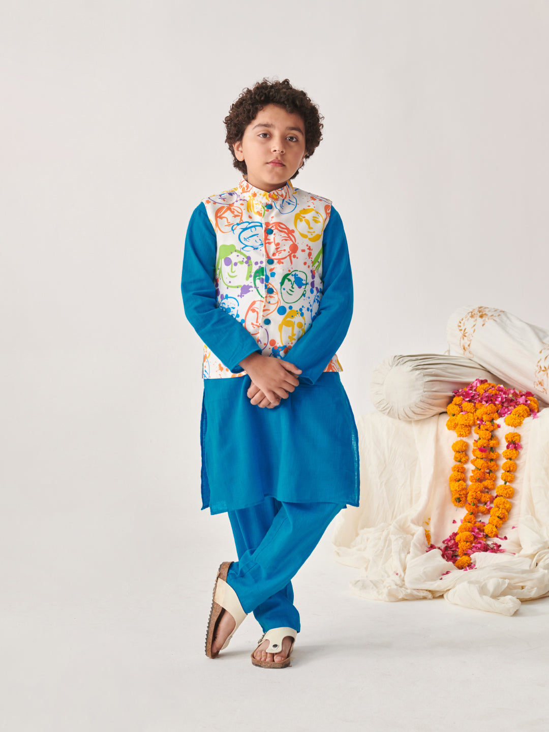 Boys Regular Kurta With Pyjamas (KP-MULTIFACES)