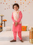 Boys Ethnic Motifs Printed Pure Cotton Kurta with Pyjamas & Nahru Jacket (KP-MULTISTRIPE)