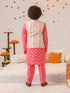 Boys Ethnic Motifs Printed Pure Cotton Kurta with Pyjamas & Nahru Jacket (KP-MULTISTRIPE)