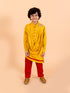 Pspeaches
Boys Mustard Yellow Floral Pure Cotton Kurti with Trousers & Dupatta (KP-mustardcowl)
