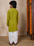 Boys Embroidered Mandarin Collar Mirror Work Kurta With Pyjamas (KP-OLIVEMIRROR)