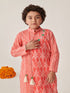 Boys Ethnic Motifs Printed Angrakha Kurta With Dhoti Pants (KP-PEACHIKKAT)