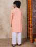 Boys Mandarin Collar Yoke Design Regular Kurta With Pyjamas (KP-PEACHPINTUCKS)