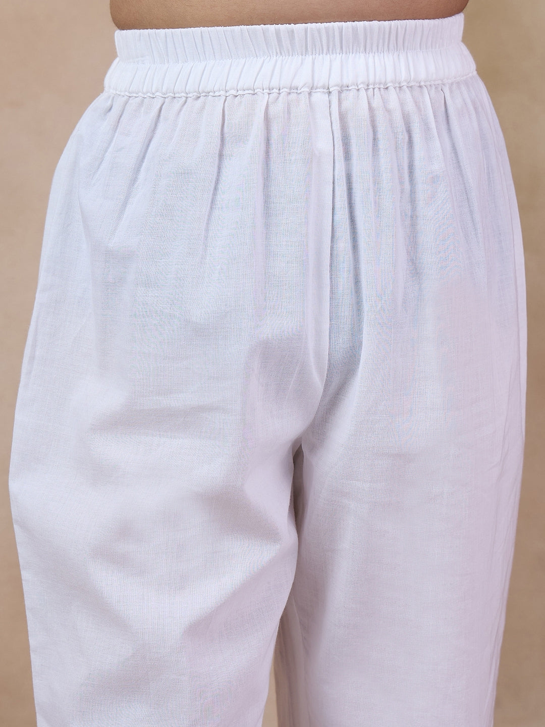 Boys Mandarin Collar Yoke Design Regular Kurta With Pyjamas (KP-PEACHPINTUCKS)