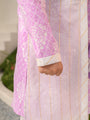Boys Ethnic Motifs Printed Pure Cotton Kurta With Pyjamas (KP-PURPLEWHITE)