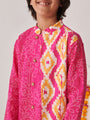 Boys Printed Regular Kurta With Pyjamas (KP-RANIORANGE)