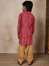 Boys Floral Regular Kurta With Pyjamas (KP-REDBANDHANI)