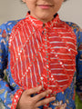 Boys Floral Printed Pure Cotton Kurta with Pyjamas (KP-REDPATRA)