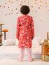 Boys Floral Printed Regular Pure Cotton Kurta With Pyjamas (KP-REDPINKFLOWER)