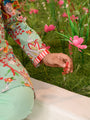 Boys Floral Printed Pure Cotton Kurta with Pyjamas (KP-REDSTRIPE)