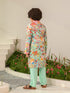 Boys Floral Printed Pure Cotton Kurta with Pyjamas (KP-REDSTRIPE)