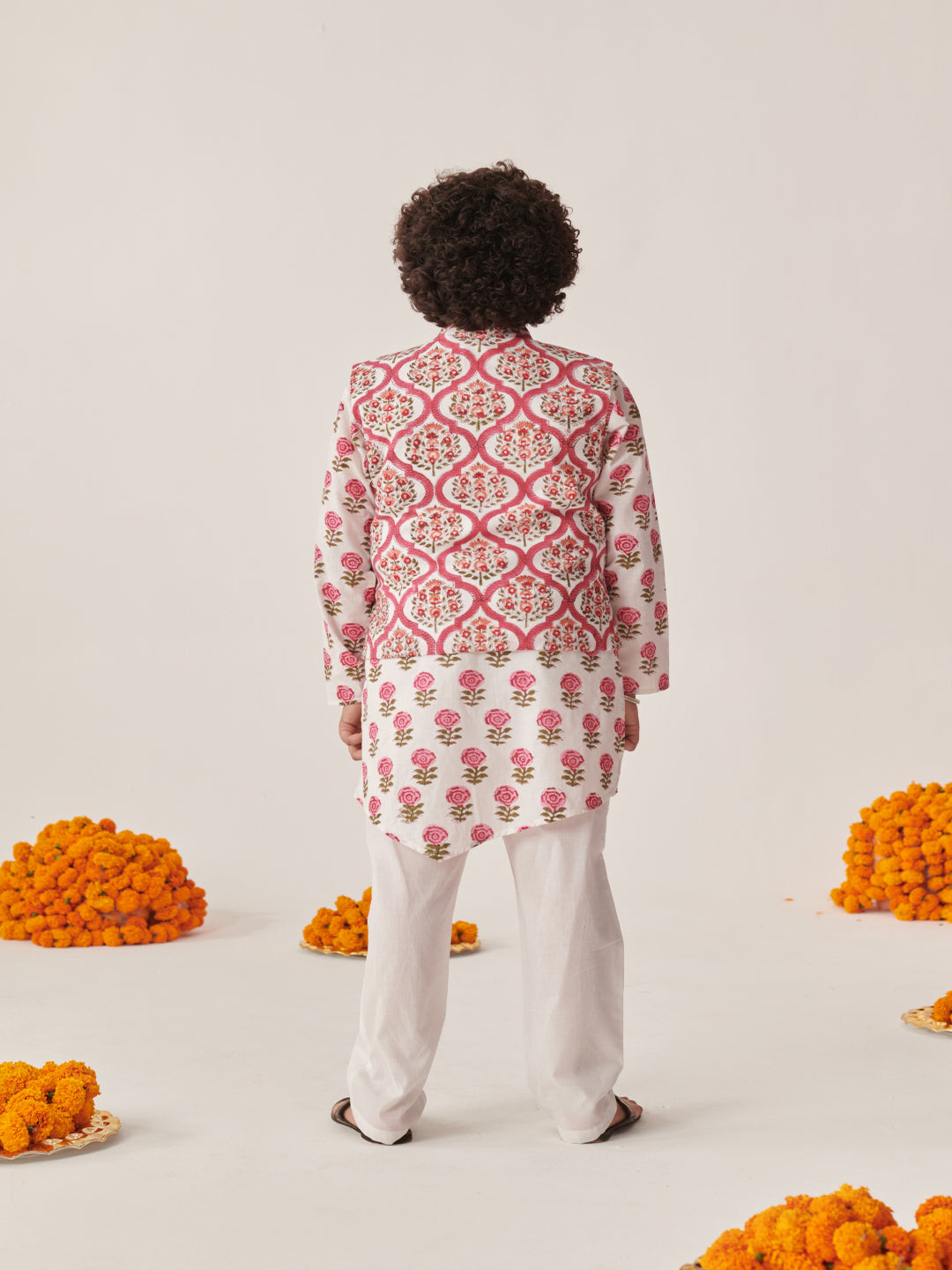 Boys Floral Printed Regular Kurta With Pyjamas (KP-ROSE)