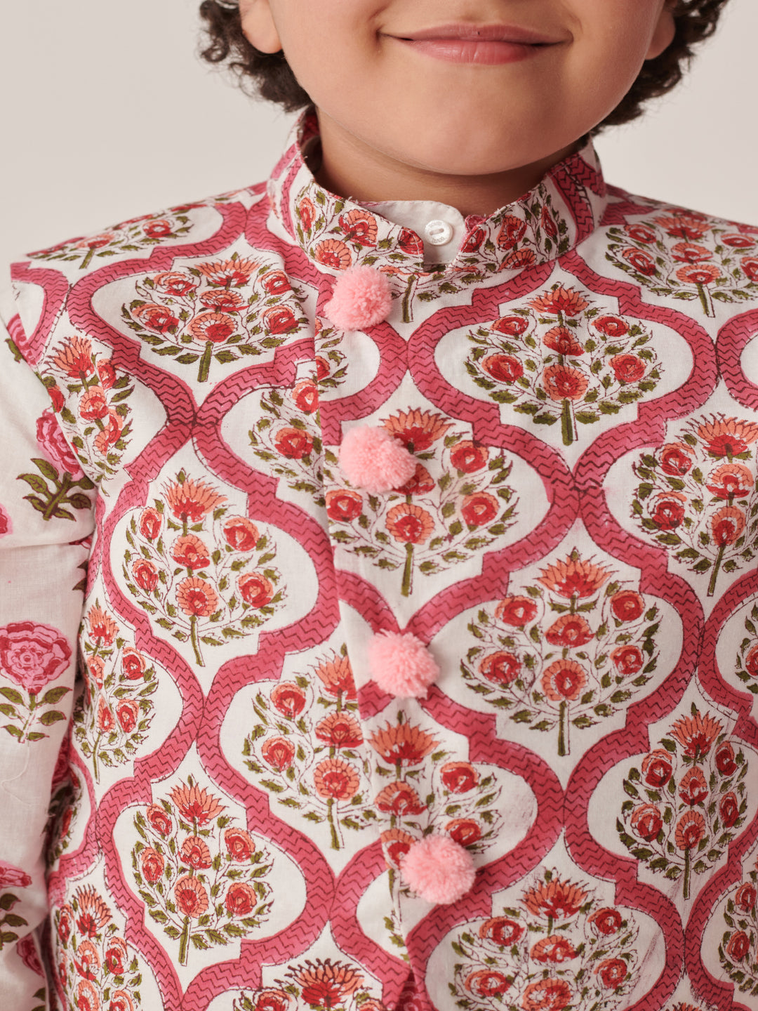 Boys Floral Printed Regular Kurta With Pyjamas (KP-ROSE)