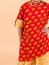 Boys Red Floral Embroidered Pure Cotton Kurta with Dhoti Pants (kp-redelephant)