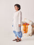 Boys Floral Printed Regular Thread Work Kurta With Dhoti Pants (KP-SCHIFFLYBLUEJAAL)