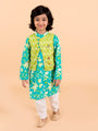Boys Turquoise Blue Ethnic Motifs Embroidered Pure Cotton Kurta (Kp-turqikkat)