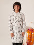 Boys Printed Regular Kurta With Dhoti Pants (KP-WHITEBLACKEMB)
