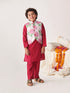 Boys Printed Regular Kurta With Pyjamas (KP-WINETESCA)