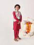 Boys Printed Regular Kurta With Pyjamas (KP-WINETESCA)