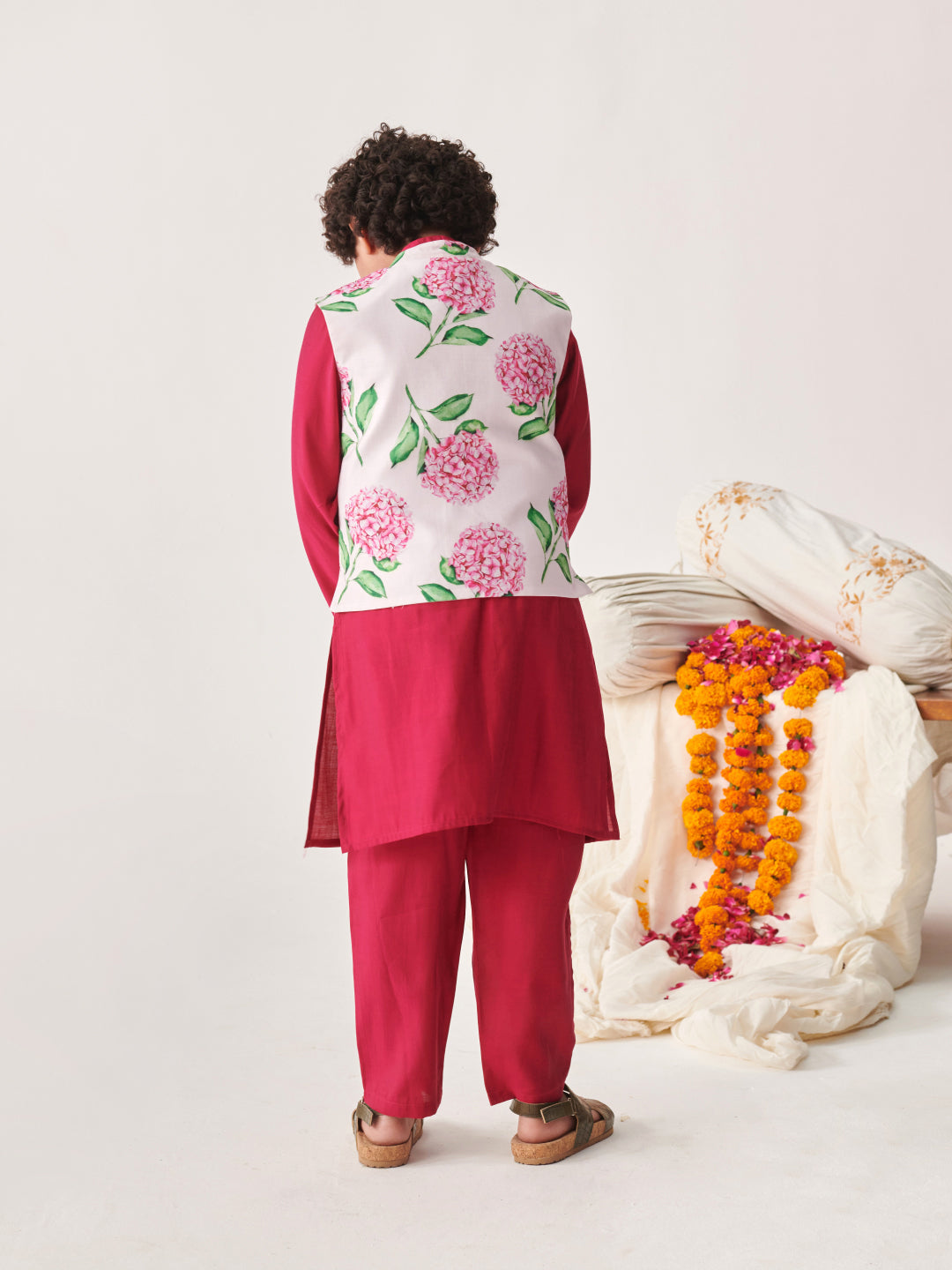 Boys Printed Regular Kurta With Pyjamas (KP-WINETESCA)