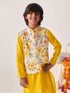 Boys Regular Kurta With Pyjamas (KP-YELLOWCHANDERI)