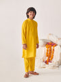 Boys Regular Kurta With Pyjamas (KP-YELLOWCHANDERI)