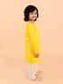 Boys Yellow Bandhani Angrakha Pure Cotton Kurta with Patiala (kp-yellowlurex)