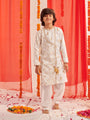 Boys Floral Regular Kurta With Trousers (KP-ZARIWHITE)